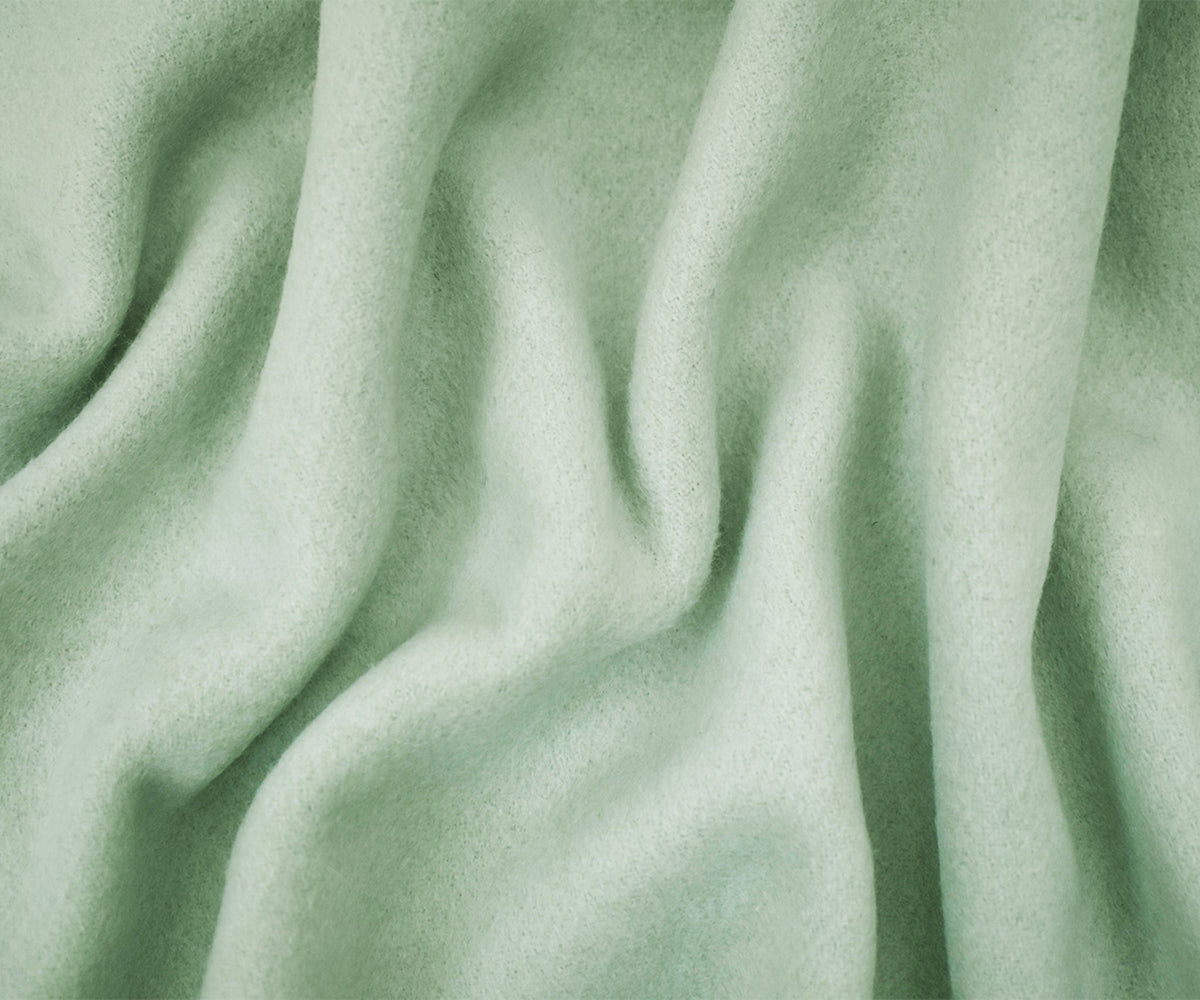 Mint Green Melton Wool Poly Solid Double Woven Jacketing Fabric