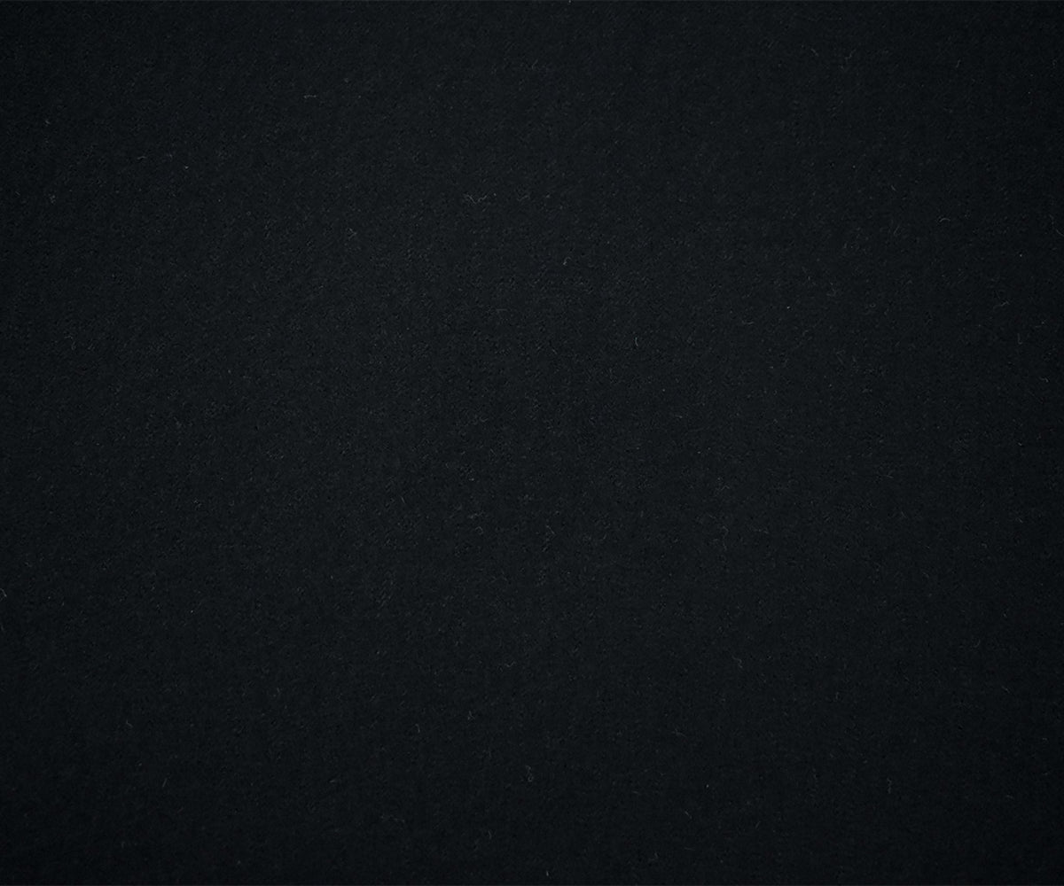 Black Melton Wool Single Sided Brushed Solid Twill Woven Jacketing Fabric