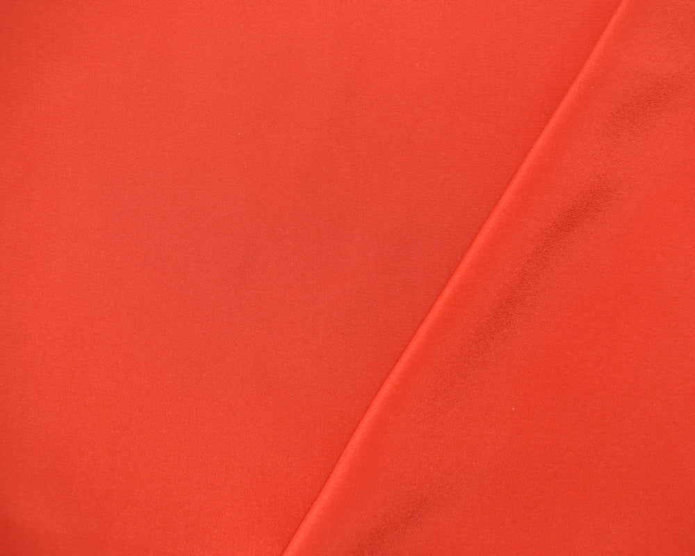 Orange Silk Famous Designer Crepe De Chine Woven Fabric