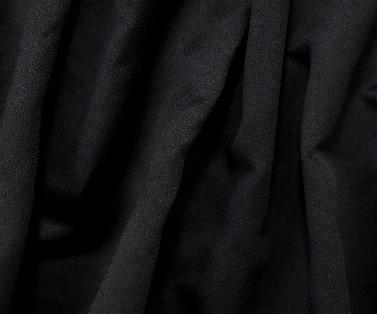 Black Polyester Solid Marquis-Peau De Soie Satin Woven Fabric