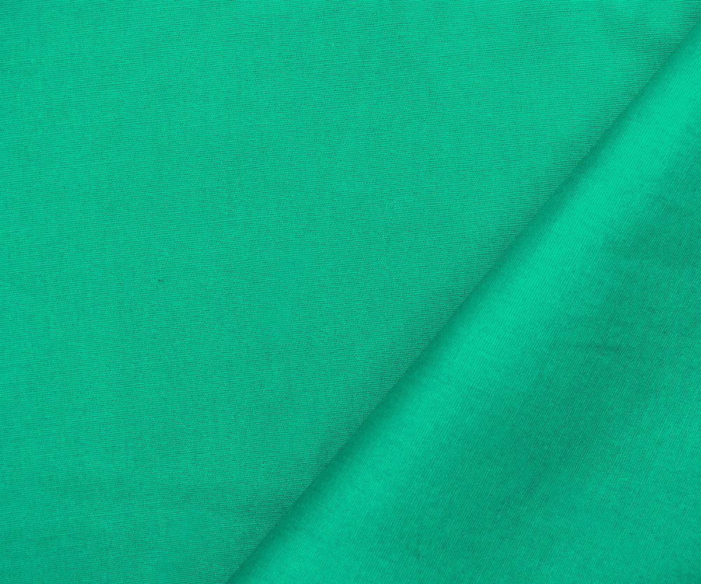 Green Ivory Cotton Solid Stretch Spandex Poplin Woven Fabric