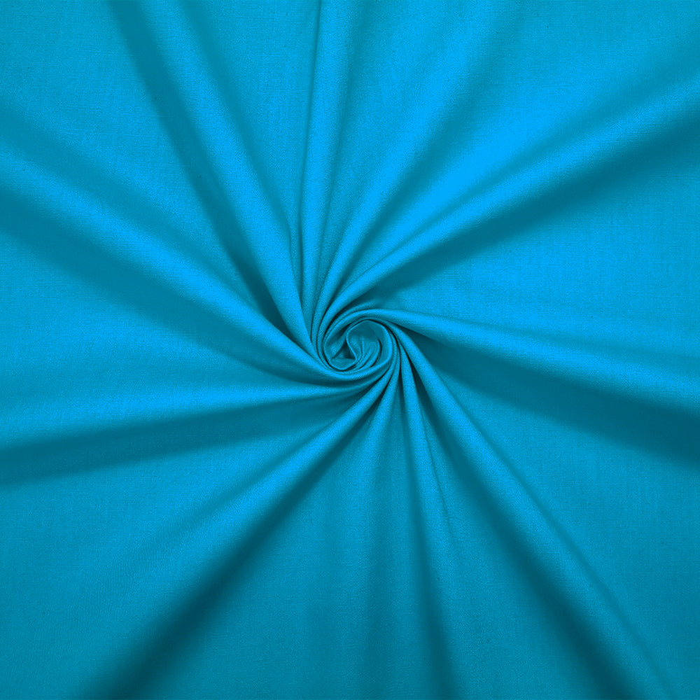 Aqua Teal Cotton Solid Stretch Spandex Poplin Woven Fabric