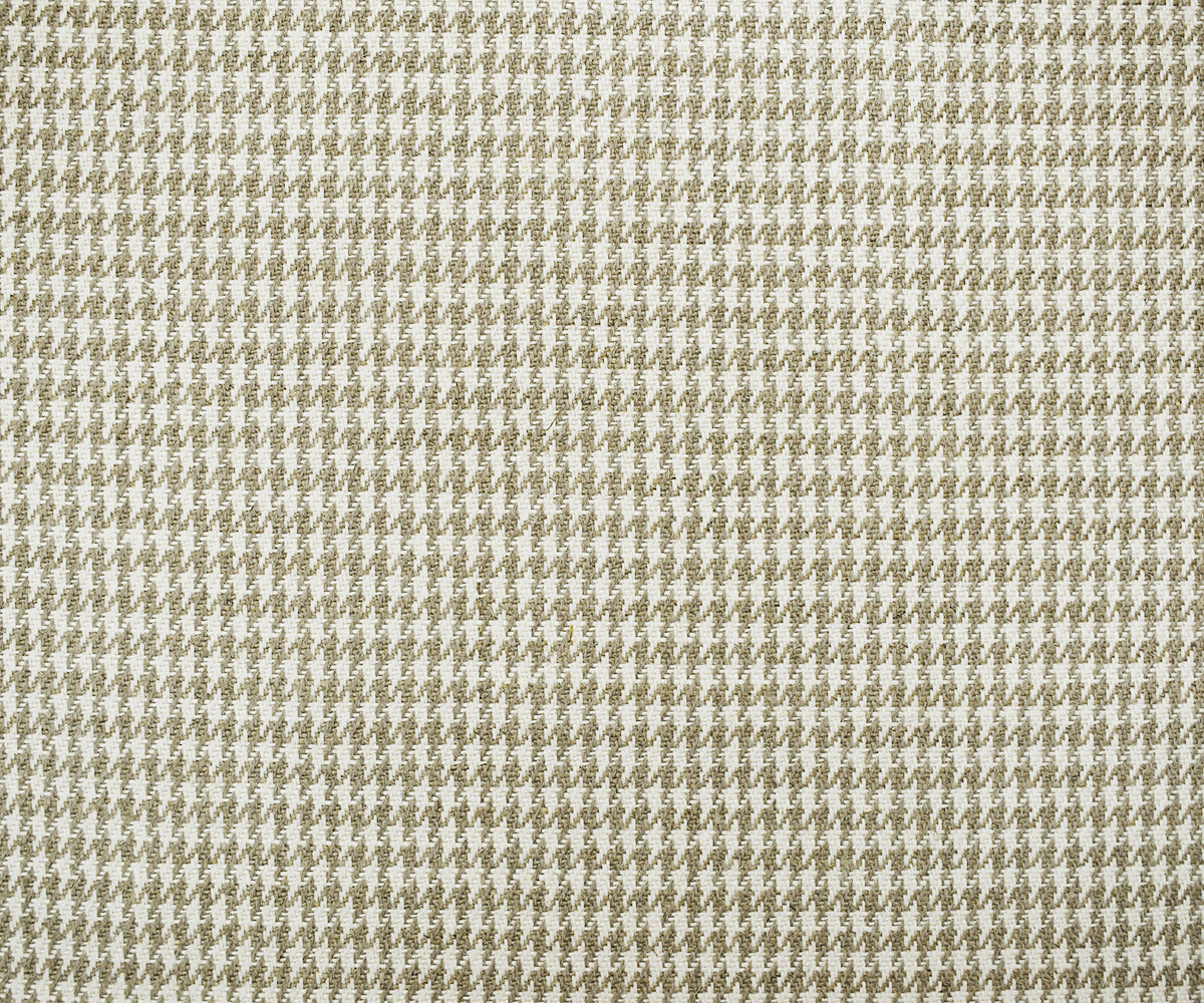 Natural White-Taupe Washed Linen Houndstooth Home Decor Fabric