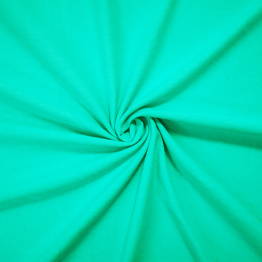 Aqua Blue Green Solid Cotton Spandex Knit Fabric - 10 oz - Reorderable