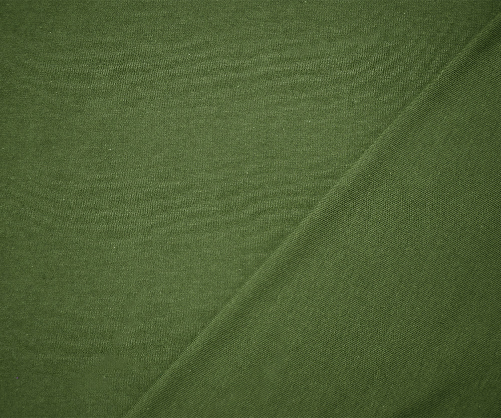 Olive Green Solid Cotton Spandex Knit Fabric - 10 oz - Reorderable