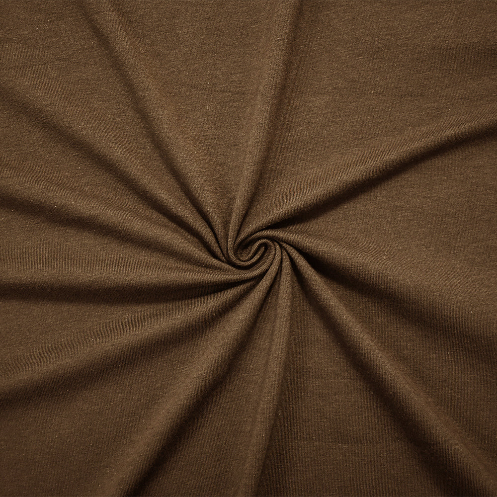 Cocoa Brown Solid Cotton Spandex Knit Fabric - 10 oz - Reorderable