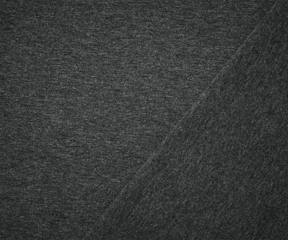 Heather Charcoal Gray Solid Cotton-Poly Spandex Knit Fabric - 12 oz - Reorderable