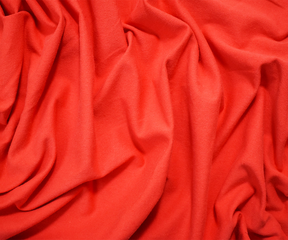 Koi Orange Solid Cotton Spandex Knit Fabric - 10 oz - Reorderable