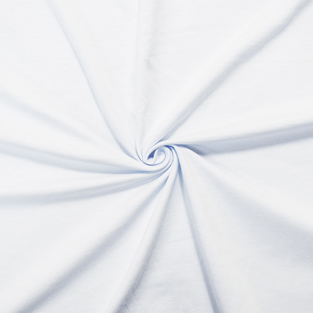 White Solid Cotton Spandex Knit Fabric - 12 oz - Reorderable