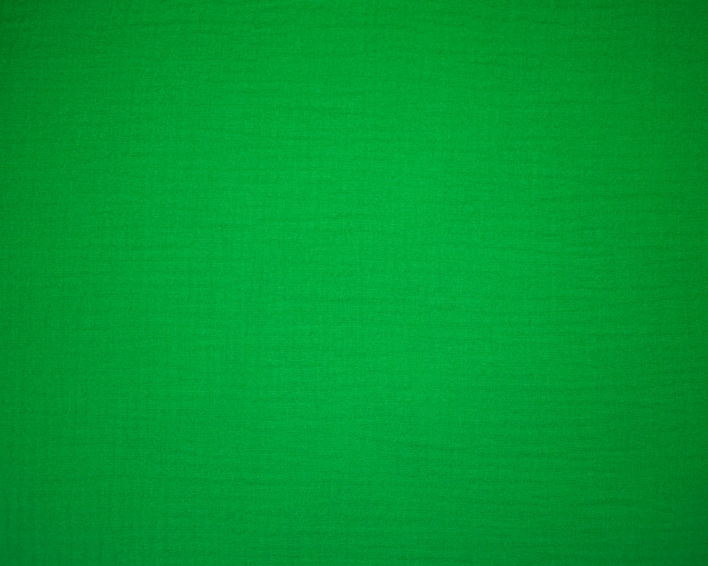 Green Cotton Crinkled Solid Double Gauze Woven Fabric