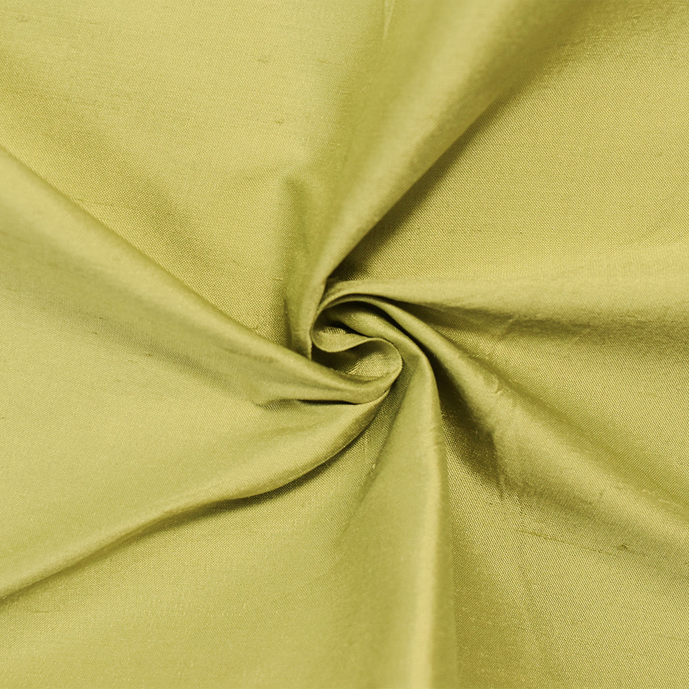 Olive Green Silk Dupioni Woven Fabric