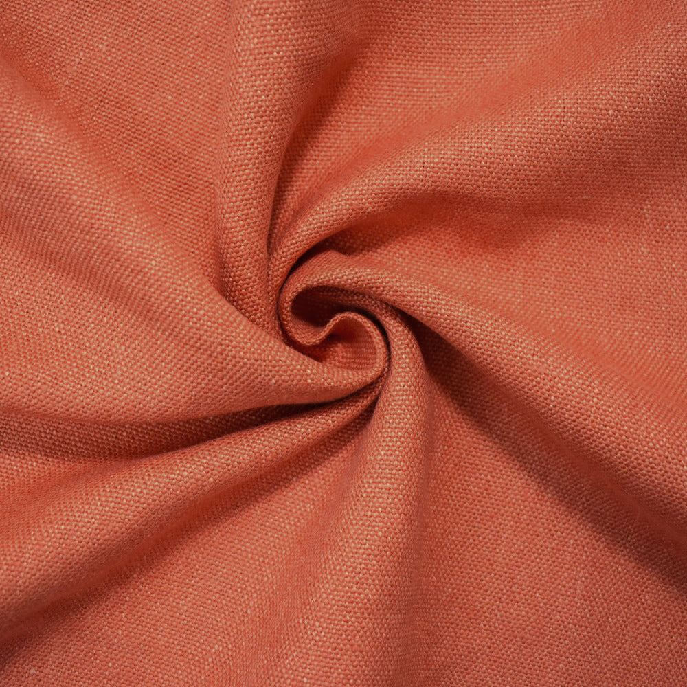 Coral Orange Linen Convington Slub Canvas Woven Fabric