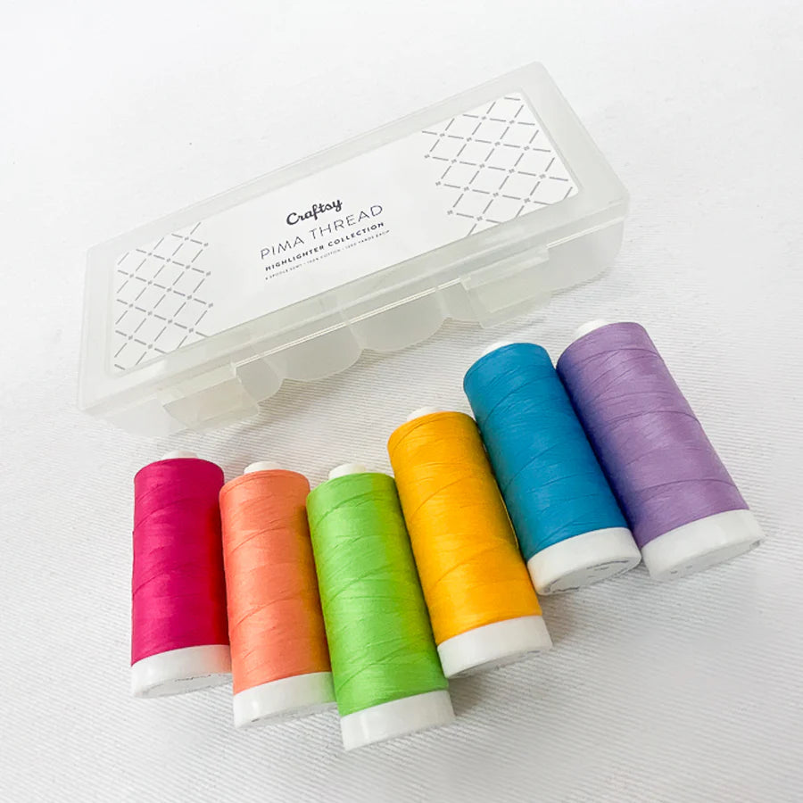 Craftsy Stash Builder Pima Thread Bundle Highlighter Collection 6 spools
