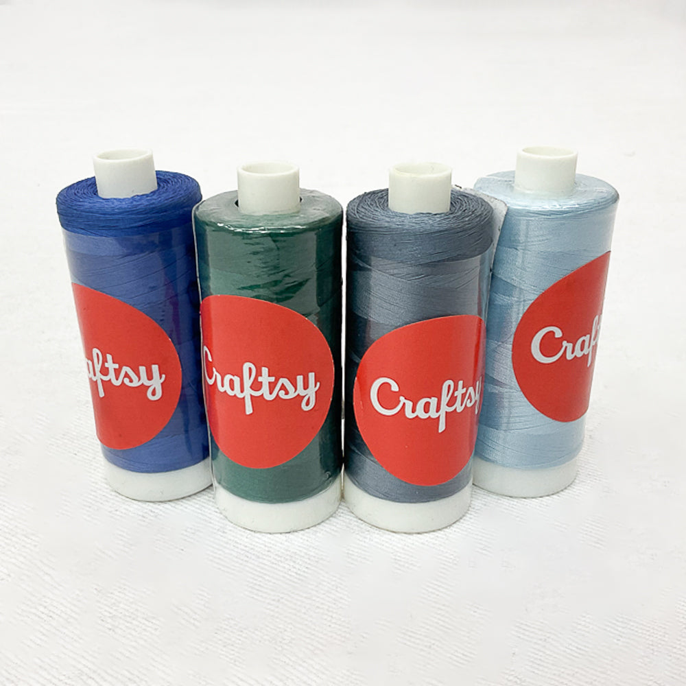 Craftsy Stash Builder Thread Bundle Blues 4 spools 100% Cotton