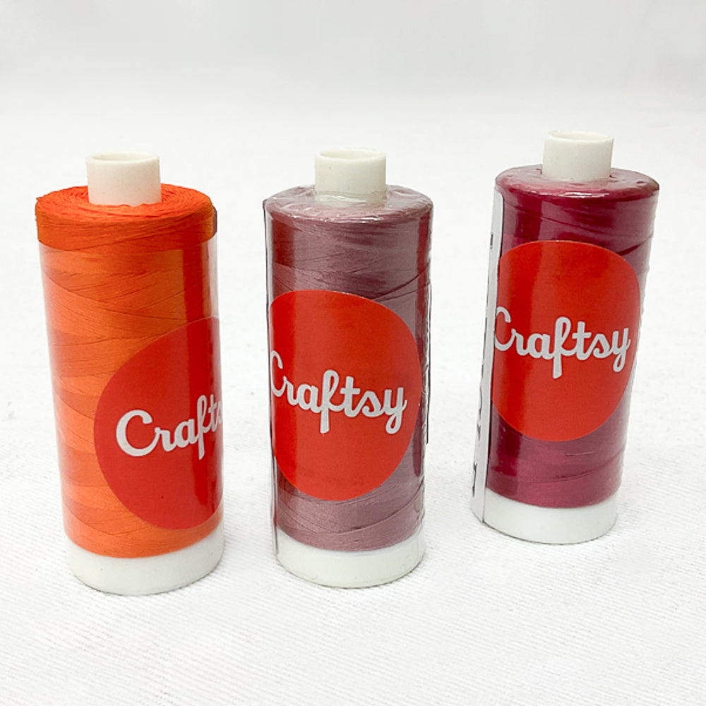 Craftsy Stash Builder Thread Bundle Reds 3 spools 100% Cotton