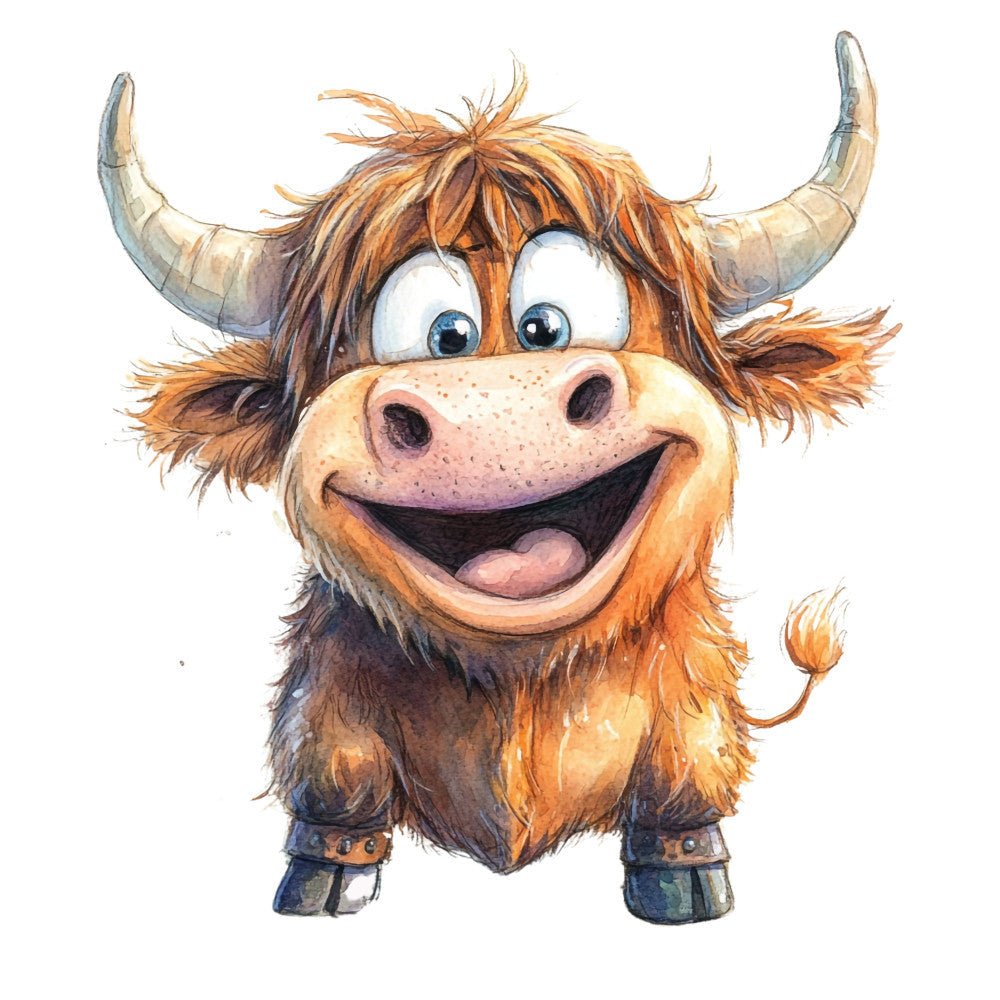 Adorable Highland Cow Fabric Panel 24