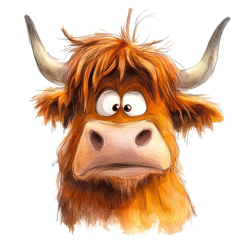 Adorable Highland Cow Fabric Panel 27