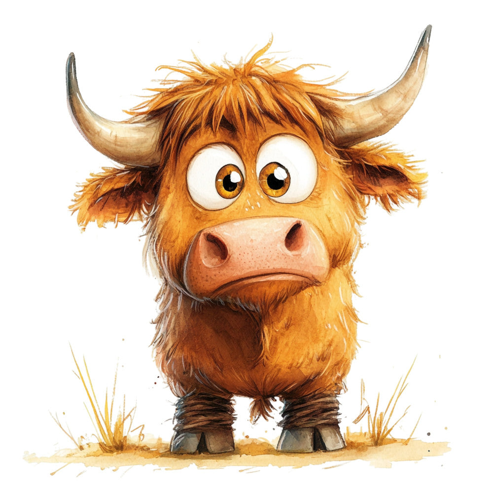 Adorable Highland Cow Fabric Panel 5