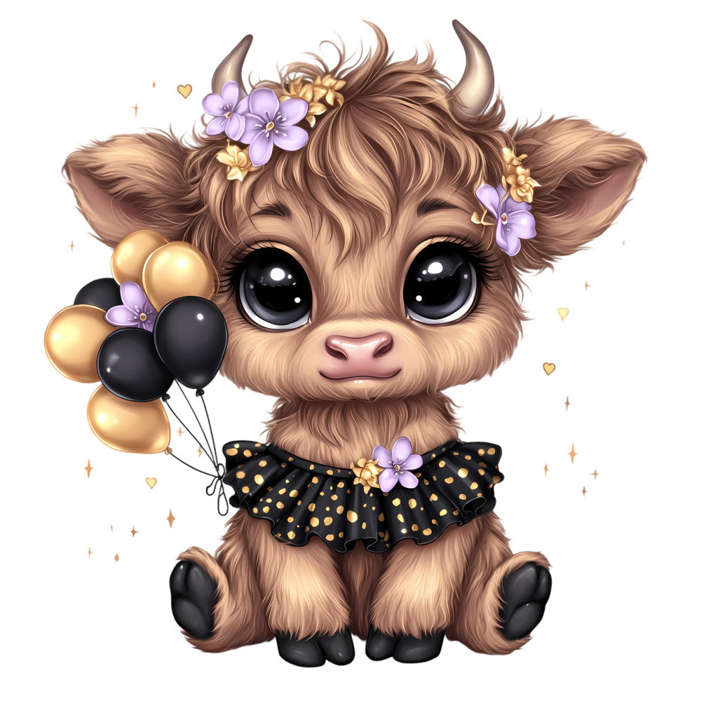 Adorable Highland Cows Fabric Panel 23