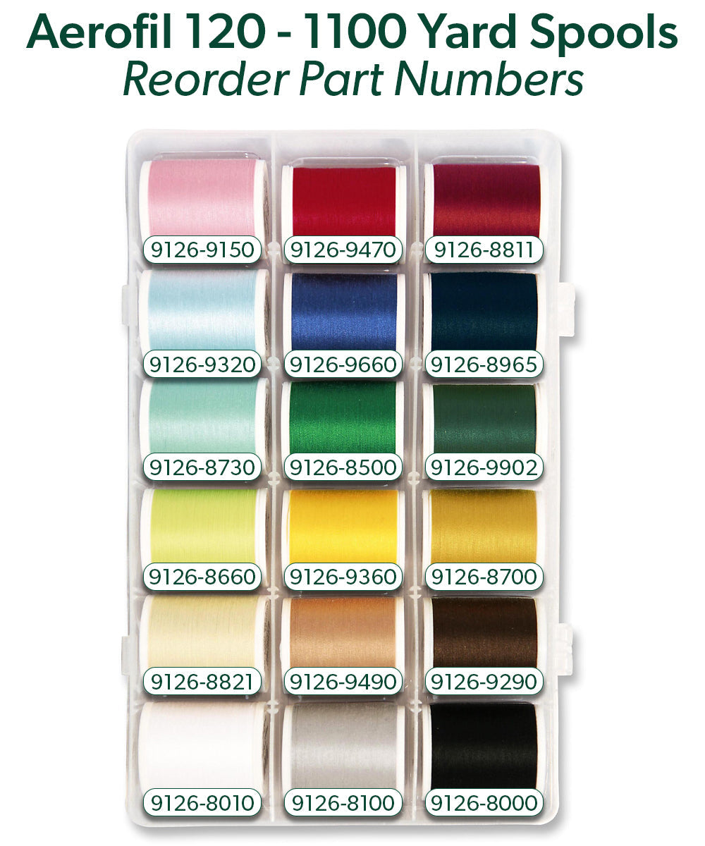 Aerofil 120 – Smart Box, 1100-yard (1000m) Spools, 18 Colors