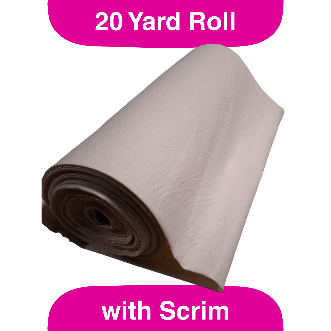 93" Wide 100% Cotton Batting with Scrim Liner, 20 Yards