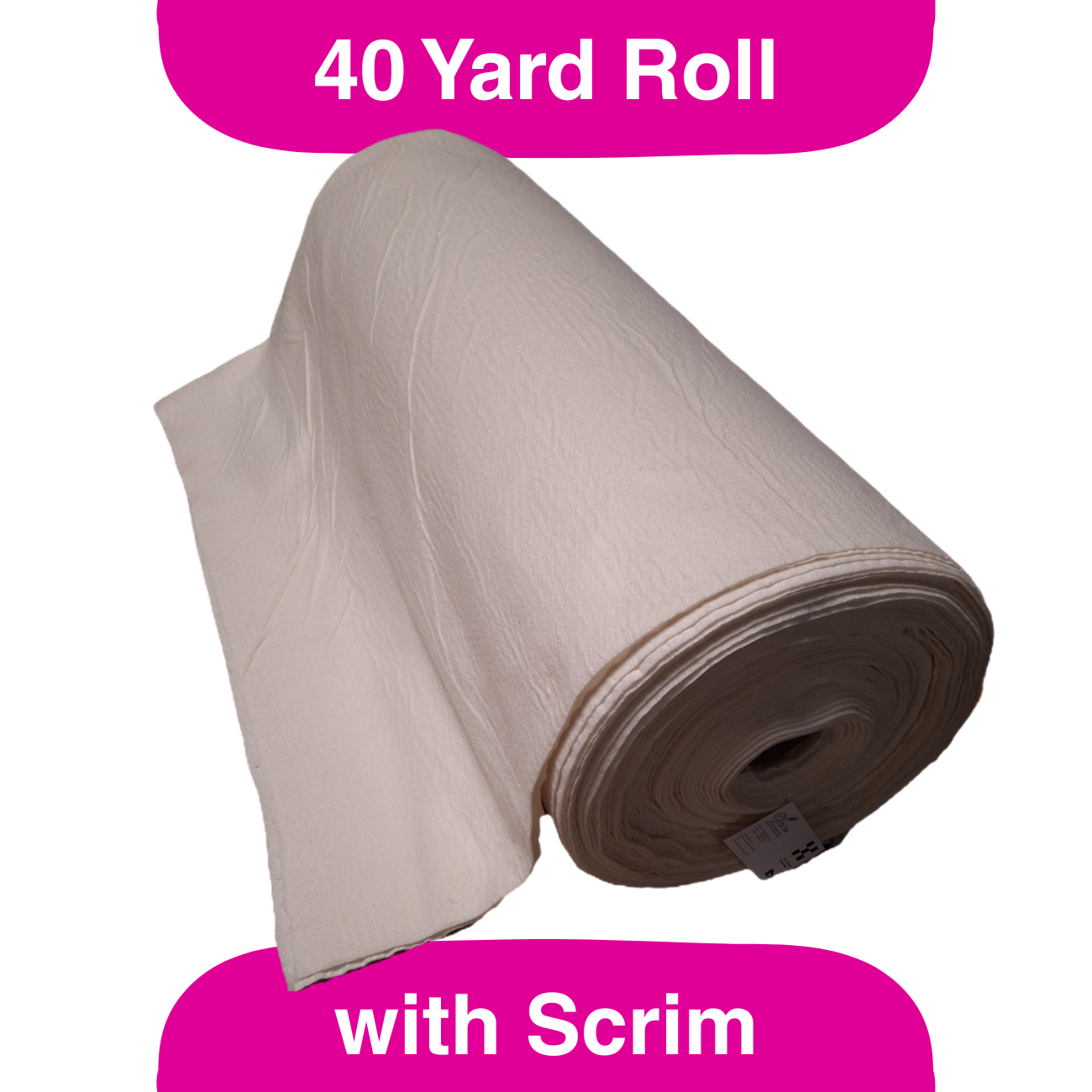 122" Wide Poly/Cotton Blend Batting with Scrim Liner, 40 yards