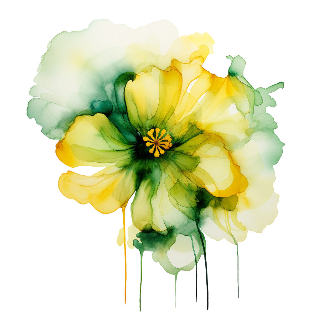 Alcohol Ink Flower Fabric Panel 18 QuiltingFabricPanels