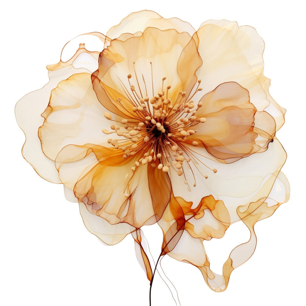 Alcohol Ink Flower Fabric Panel 20 QuiltingFabricPanels