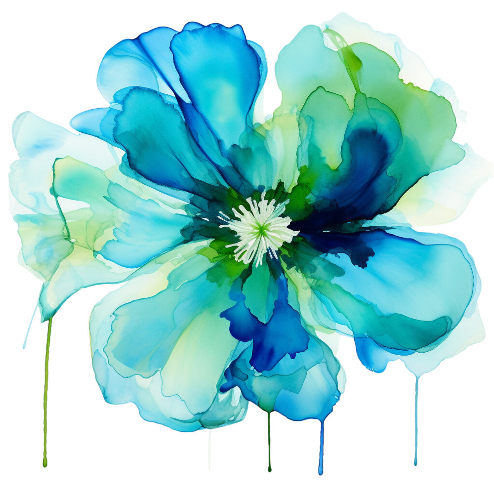 Alcohol Ink Flower Fabric Panel 22 QuiltingFabricPanels
