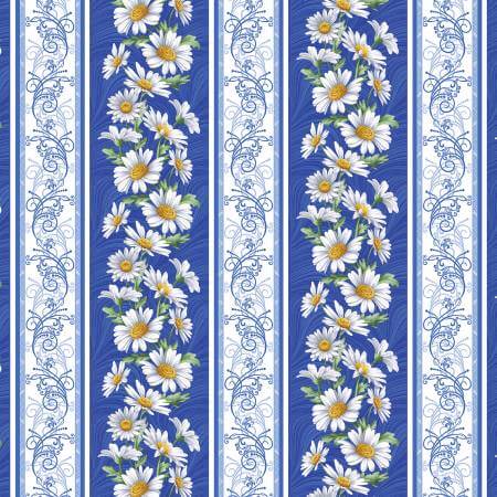 All About Daisies - Stripe 44" / 45" Fabric Per Yard