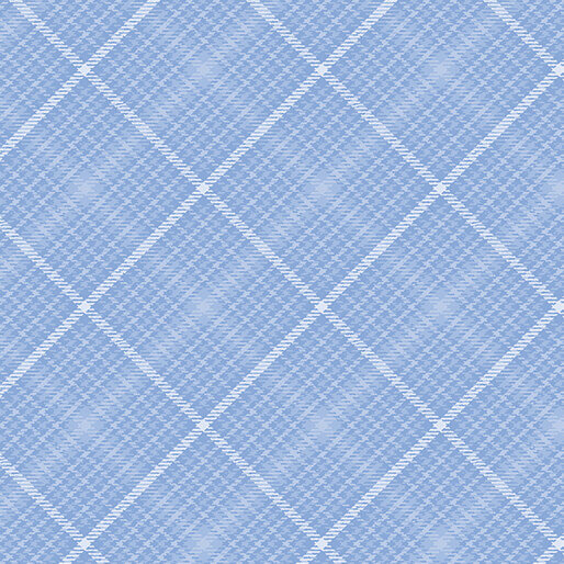 All About Daisies - Tartan Plaid - Sky 44" / 45" Fabric Per Yard