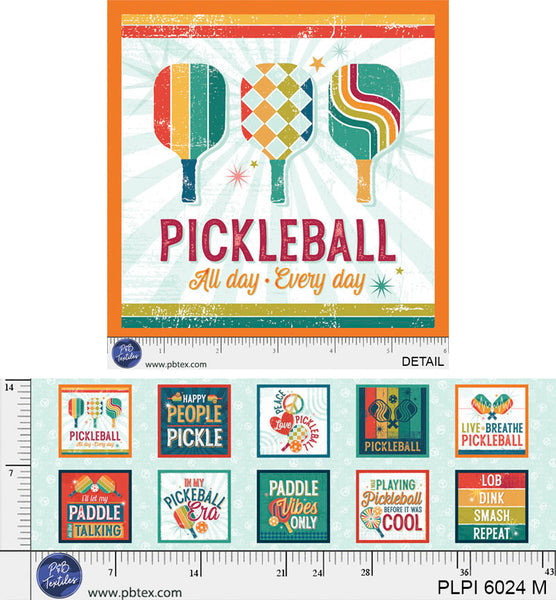 All Day Everyday Peace, Love, Pickleball Cotton 44”/45” Fabric Per Yard