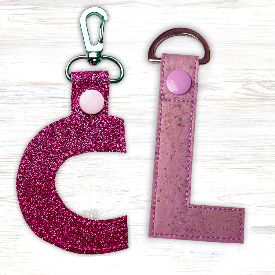 Alphabet Charms + Keychains In the Hoop Machine Embroidery Design Pickle Pie Designs