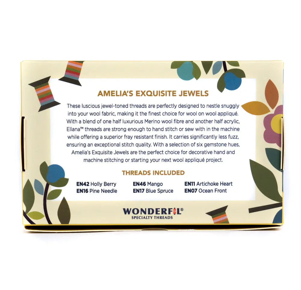 Amelia's Exquisite Jewels by Edyta Sitar - Wool/Acrylic Thread Pack WonderFil USA