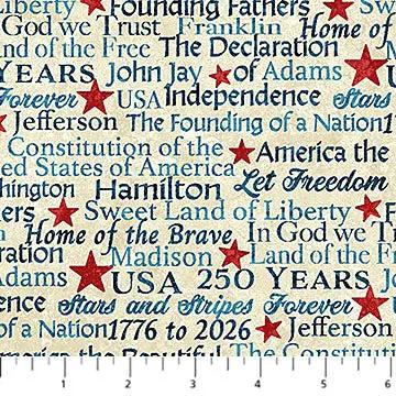 America 250 - Stonehenge 28373-12 Cotton 44"/45" Fabric Per Yard Northcott