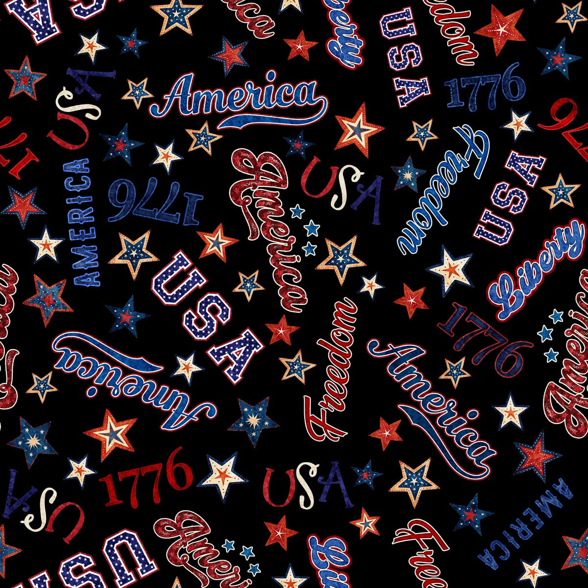 American Freedom #33 Multi Words 45" wide Fabric per yard