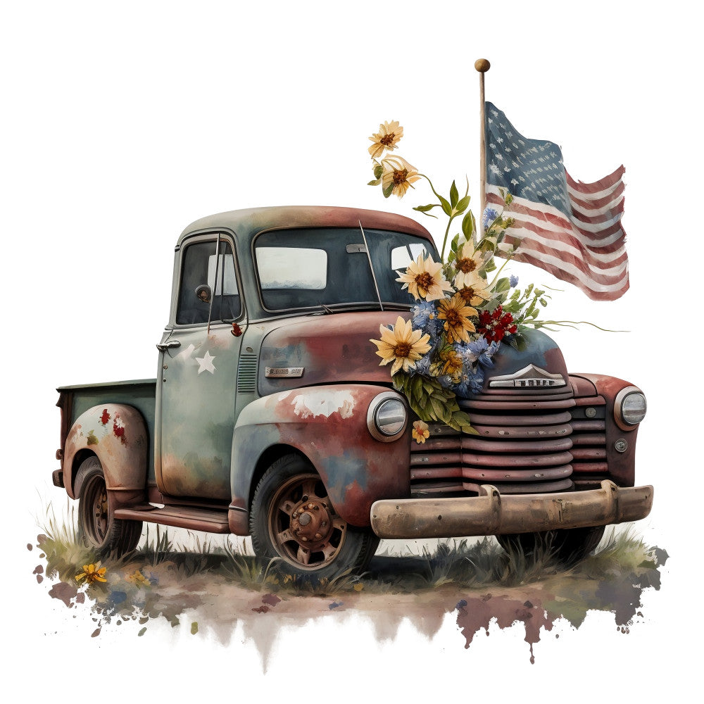 American Trucks Fabric Panel 3 QuiltingFabricPanels