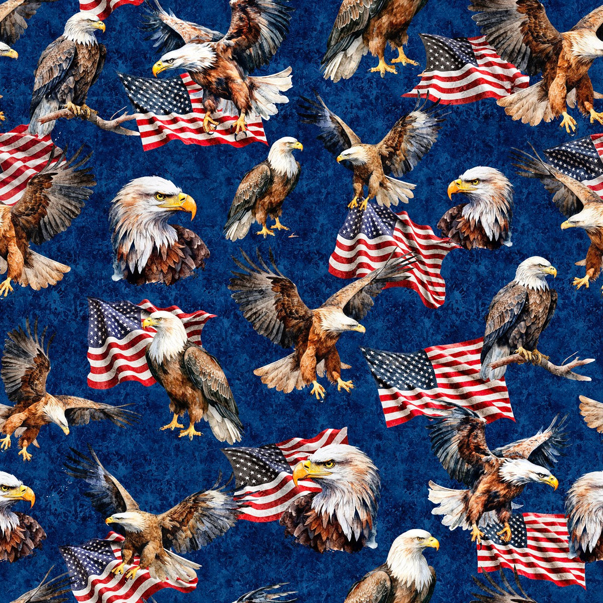 American Freedom #34 Blue Big Eagle 45" wide Fabric per yard