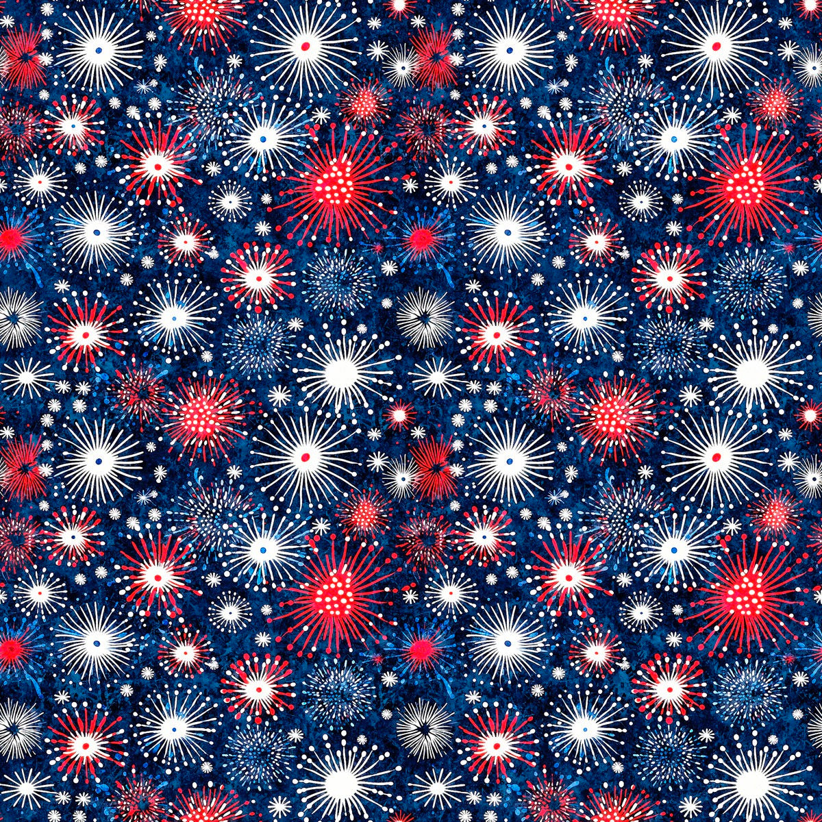 American Freedom #8 Multi Fireworks 45" wide Fabric per yard