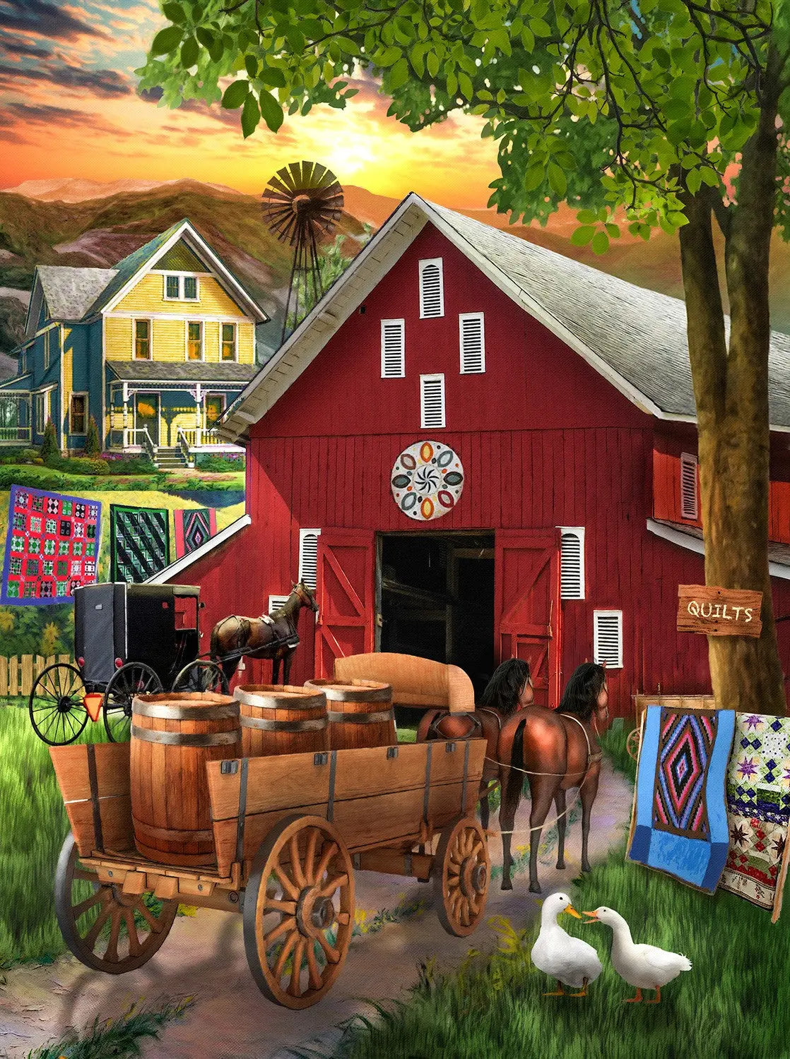 Amish Paradise 300pc Puzzle - Linda's Electric Quilters