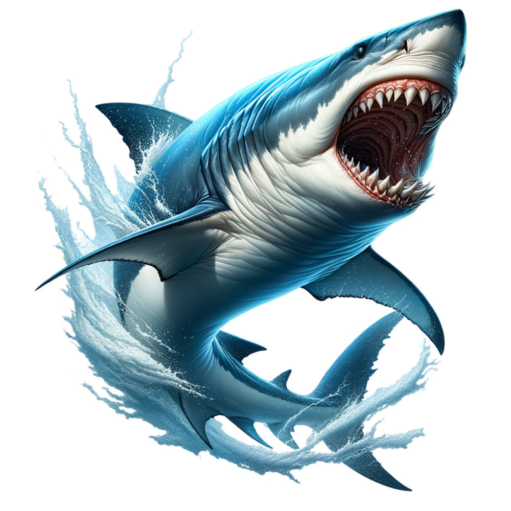 Angry Shark Fabric Panel 12 QuiltingFabricPanels