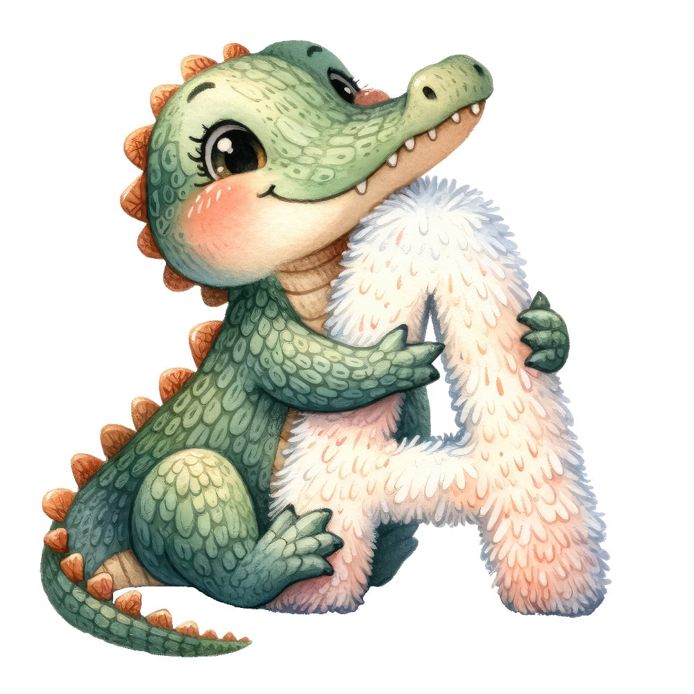 Animal Alligator Letter A Fabric Panel