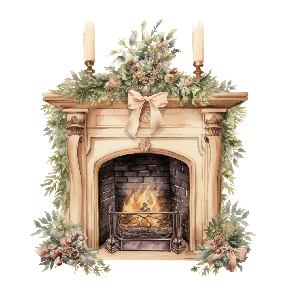 Antique Christmas Fabric Panel 16