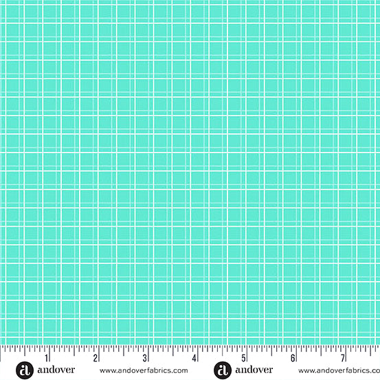 Aqua Parallel Play Color Pop Playground Cotton 44"/45" Fabric Per Yard