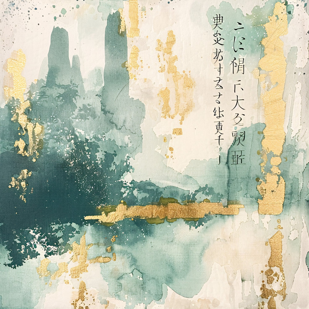 Asian Landscapes on Rice Paper Fabric Panel 12