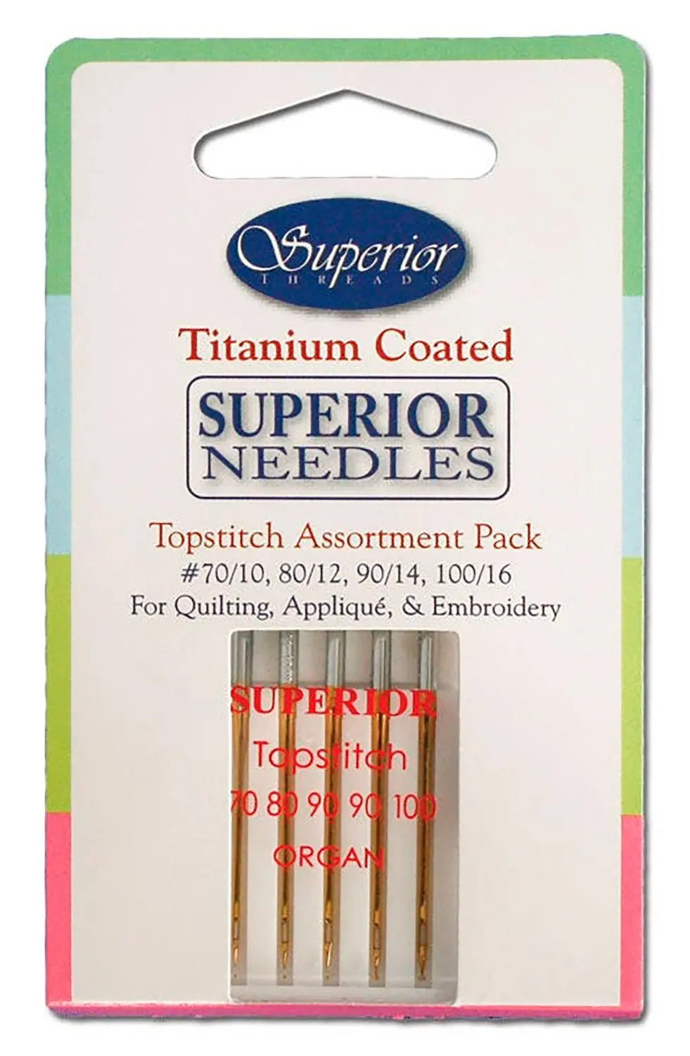 Assortment Topstitch Superior Titanium-Coated Needle (White Package) Superior Threads