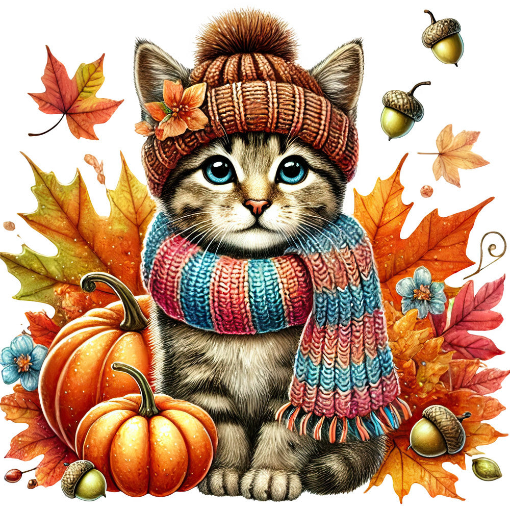Autumn Cats Fabric Panel 108 QuiltingFabricPanels