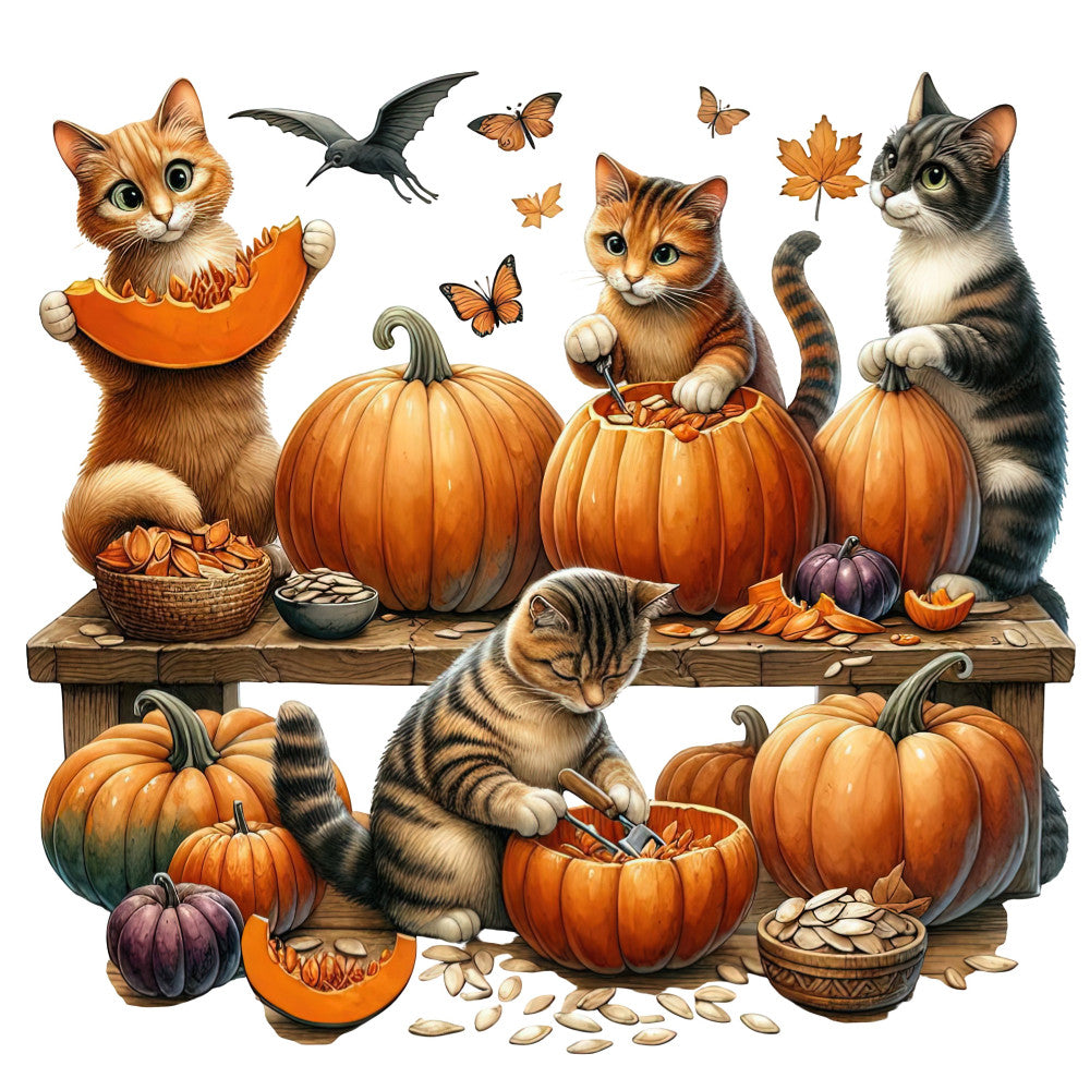 Autumn Cats Fabric Panel 110 QuiltingFabricPanels