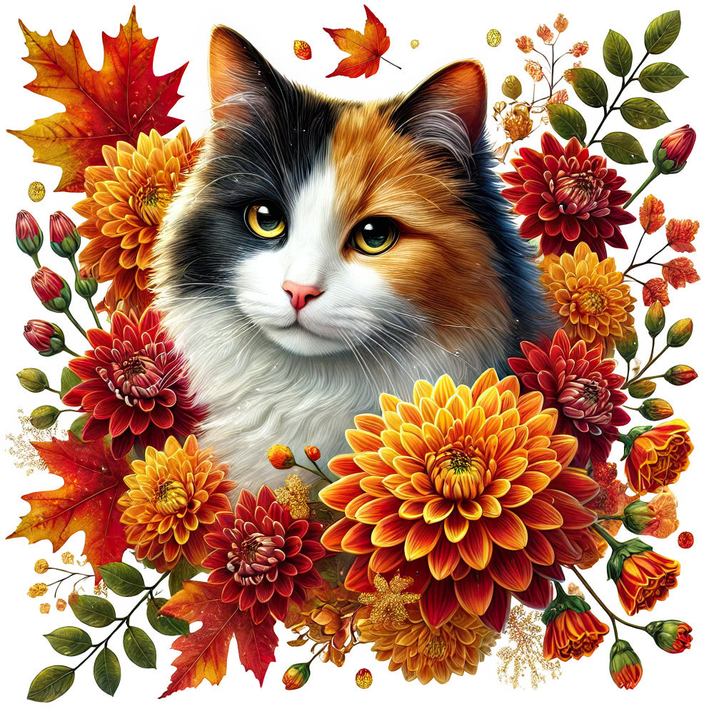Autumn Cats Fabric Panel 12 QuiltingFabricPanels