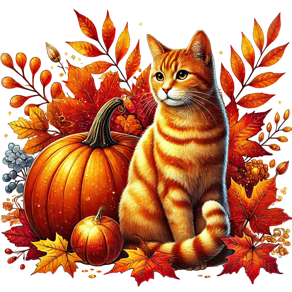 Autumn Cats Fabric Panel 13 QuiltingFabricPanels